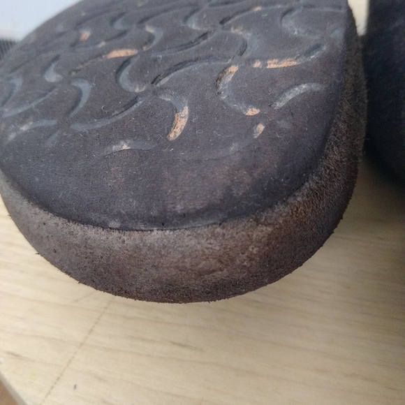 Birkenstock Boston Brown Suede Slippers - Picture 8 of 11